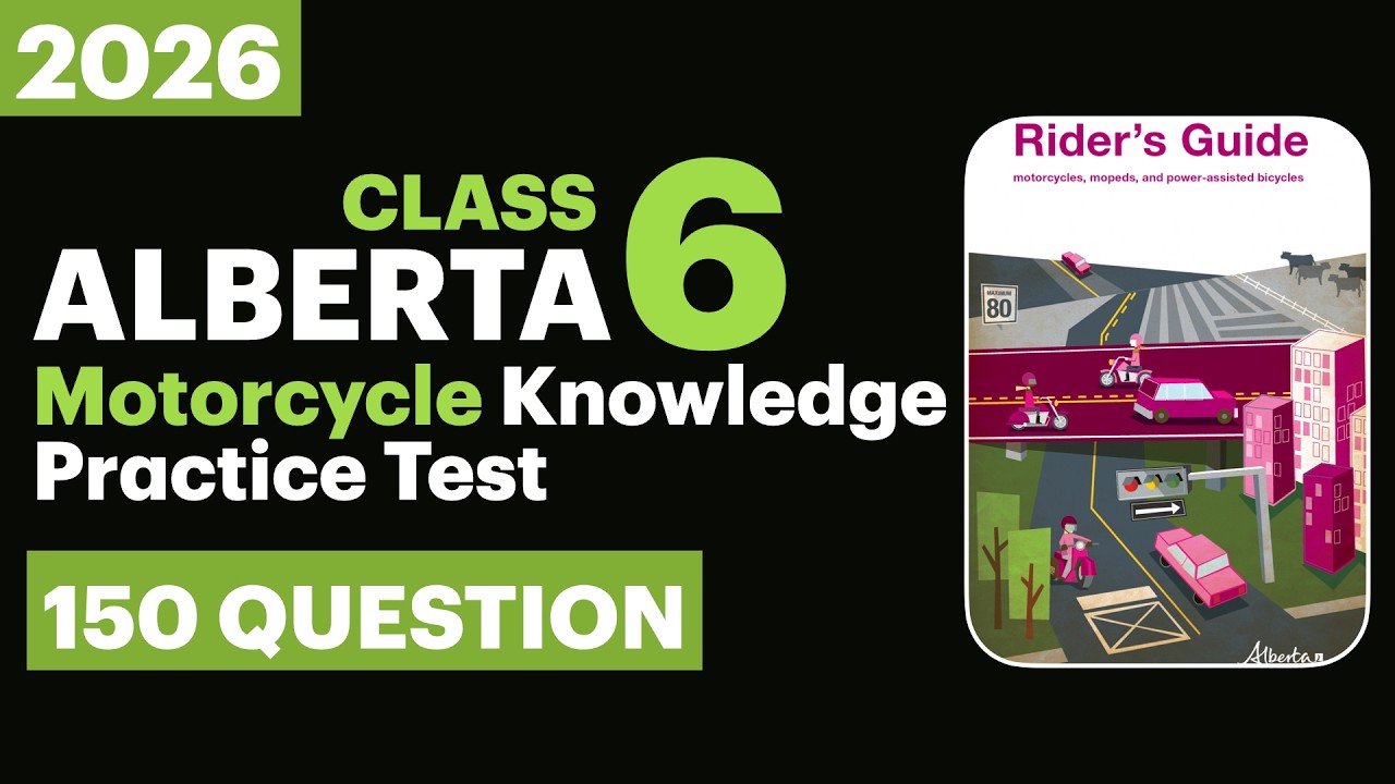 Alberta Motorcycle Knowledge Practice Test | 150 Questions | #AlbertaMotorcycleTest #AlbertaClass6