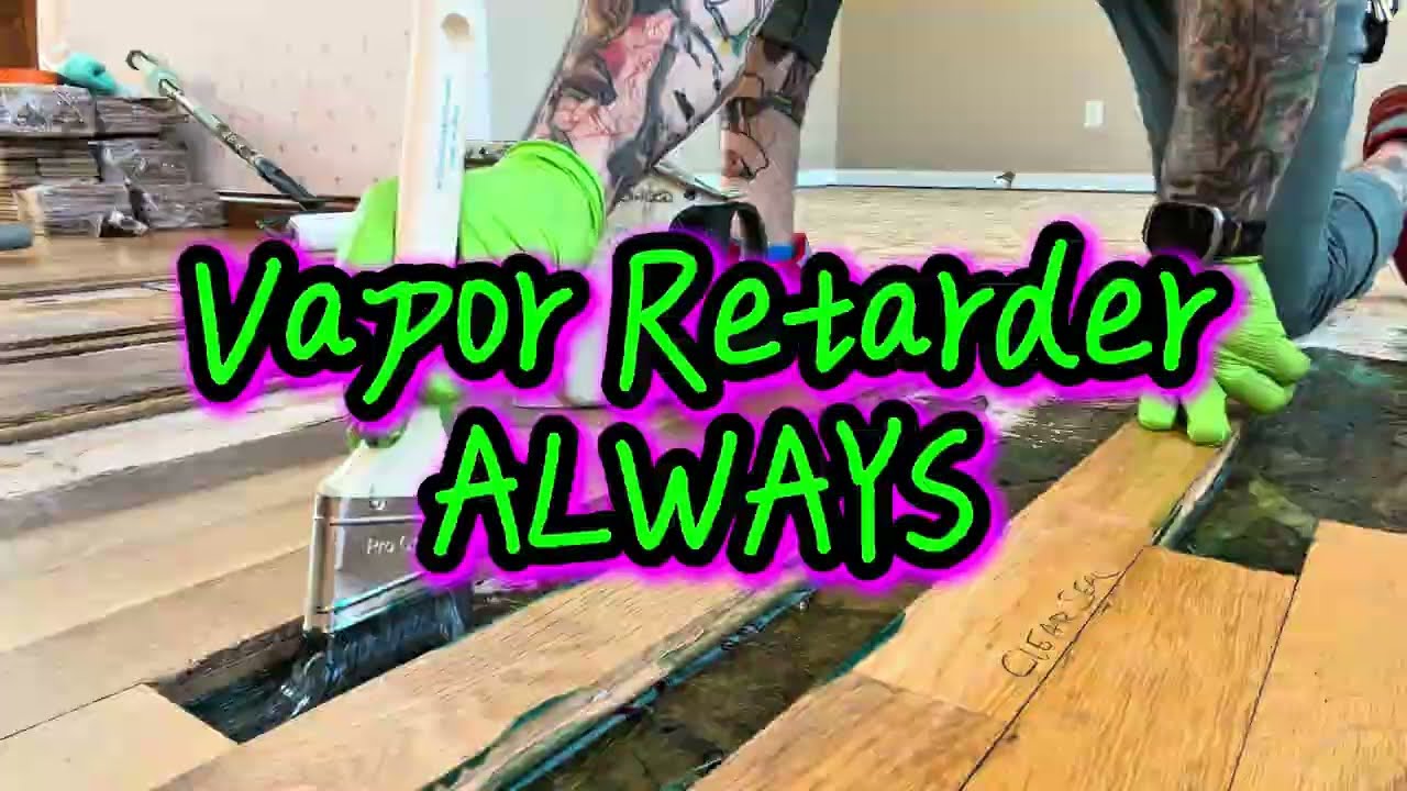Raw Footage: Cutting In Wakol PU280 Vapor Retarder on OSB Subfloor for Lace-In Hardwood Install 
