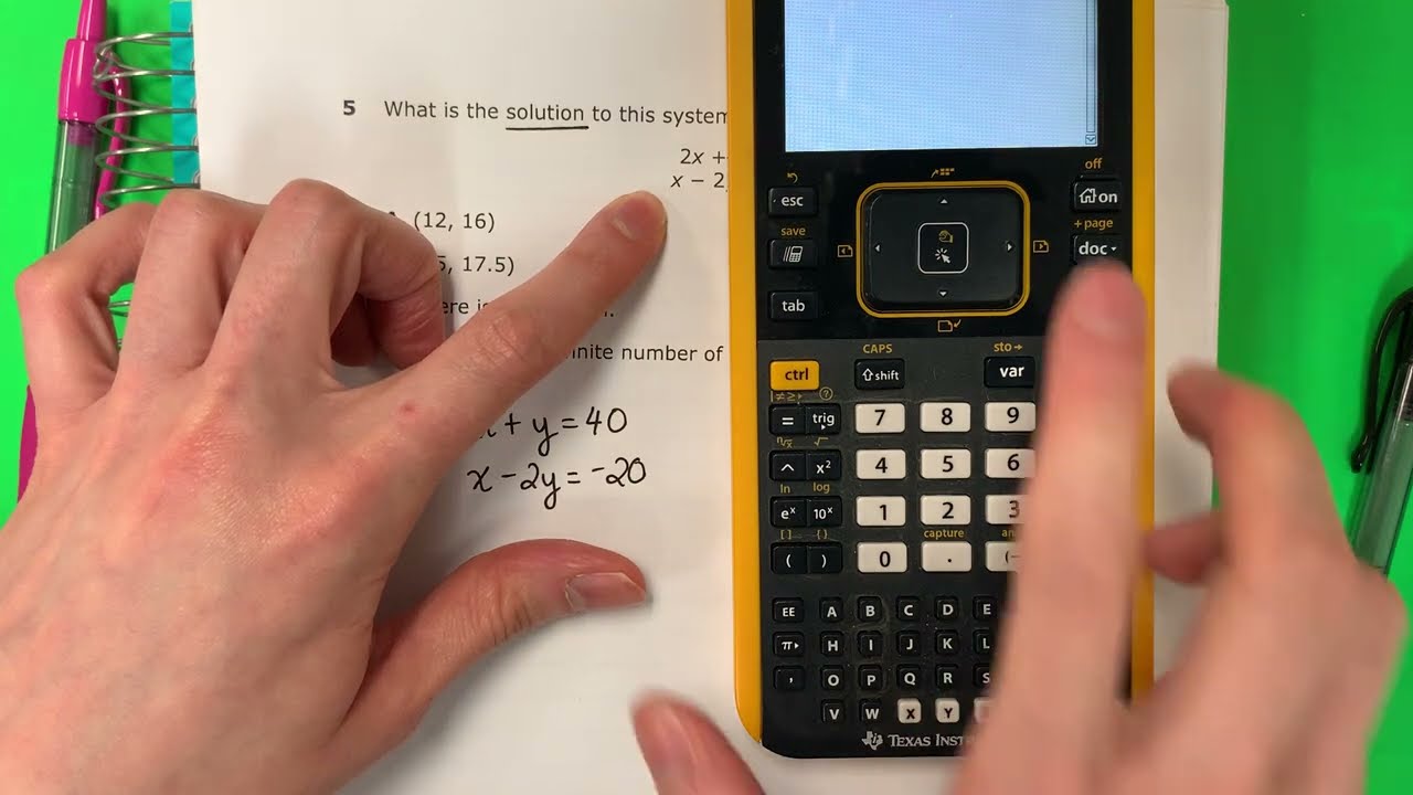 Algebra I STAAR 2022: Question 5: Solving Systems of Equations by Hand and with a TI-Nspire