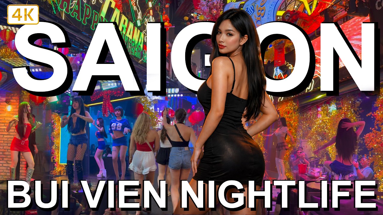 Saigon Nightlife Walk 🇻🇳 | Bui Vien Walking Street After Dark (4K)