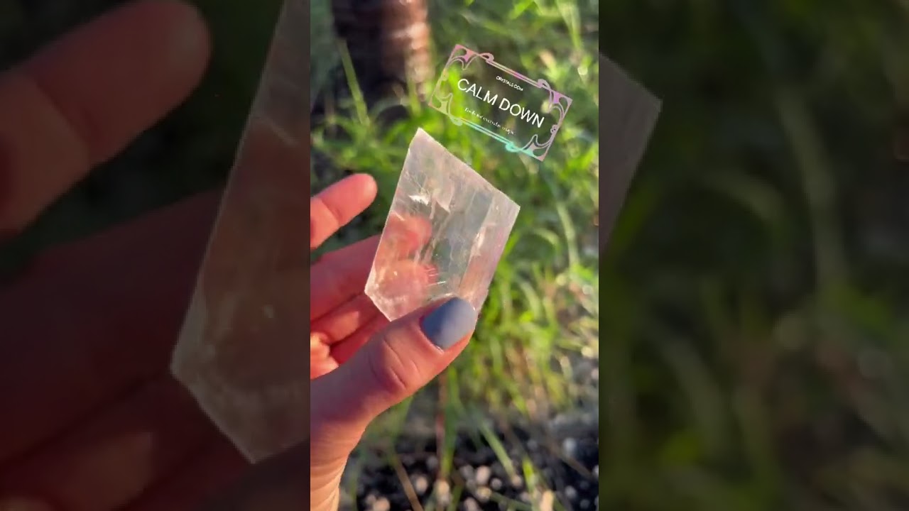 Dreamy optical calcite crystal with rainbows ✨? #crystalsdotcom #opticalcalcite #calcite #crystals