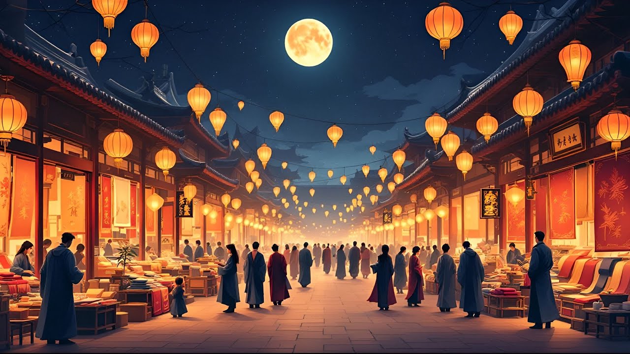 The Night Market of Ten Thousand Lanterns 🏮 | Ancient Ambient China Music