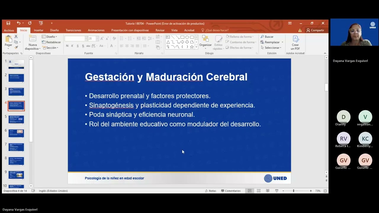 Tutoría #1. 0704. Psicología del niño en edad escolar. Prof. Dayana Vargas Esquivel 19-02-2026