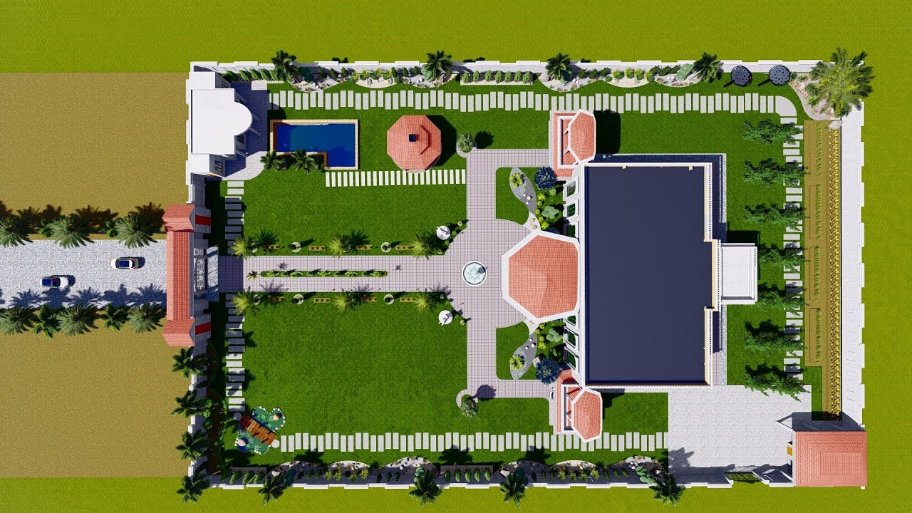 Mega Mansion Landscape Project With Modern Landscaping | Trending