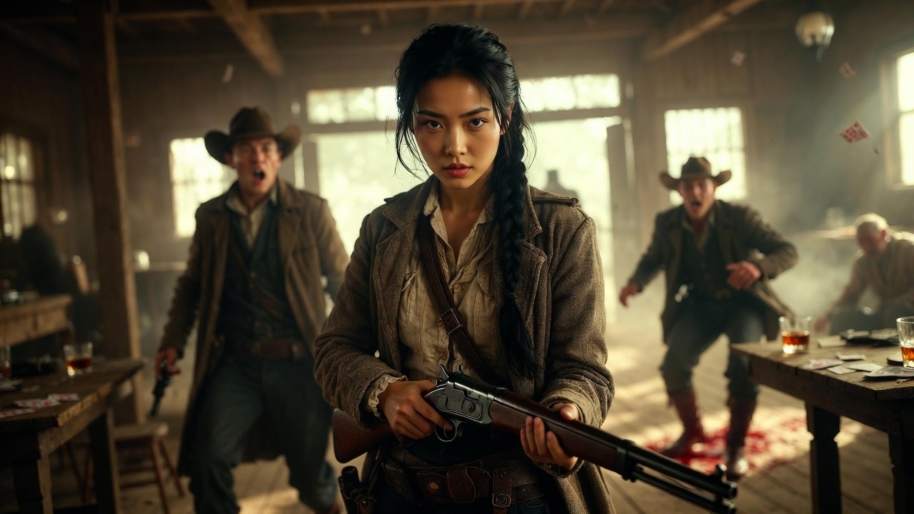 A Drifter Beat an Old Farmer in a Prairie Saloon—Then His Chinese Daughter Rode In With a Henry