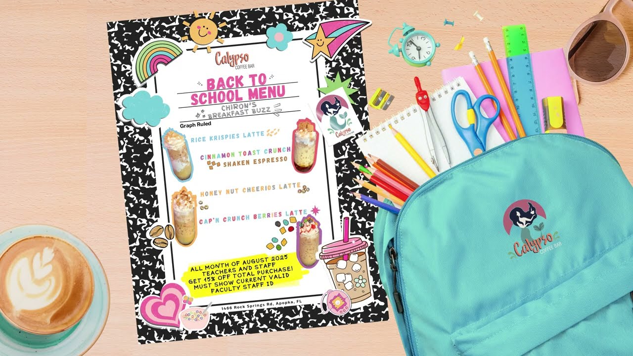 Chiron's Breakfast Buzz - Back to School Menu