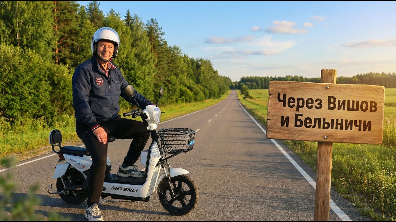 Велопутешествие на электровелосипеде/электроскутере по дорогам, агрогородкам и даже кладбищу.