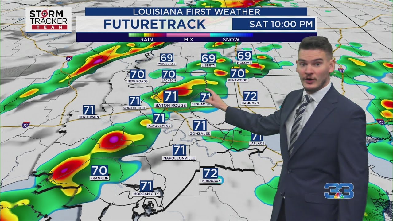 Weather Forecast for Baton Rouge &ndash; 2/15/2025: Storms Tonight, Colder Sunday