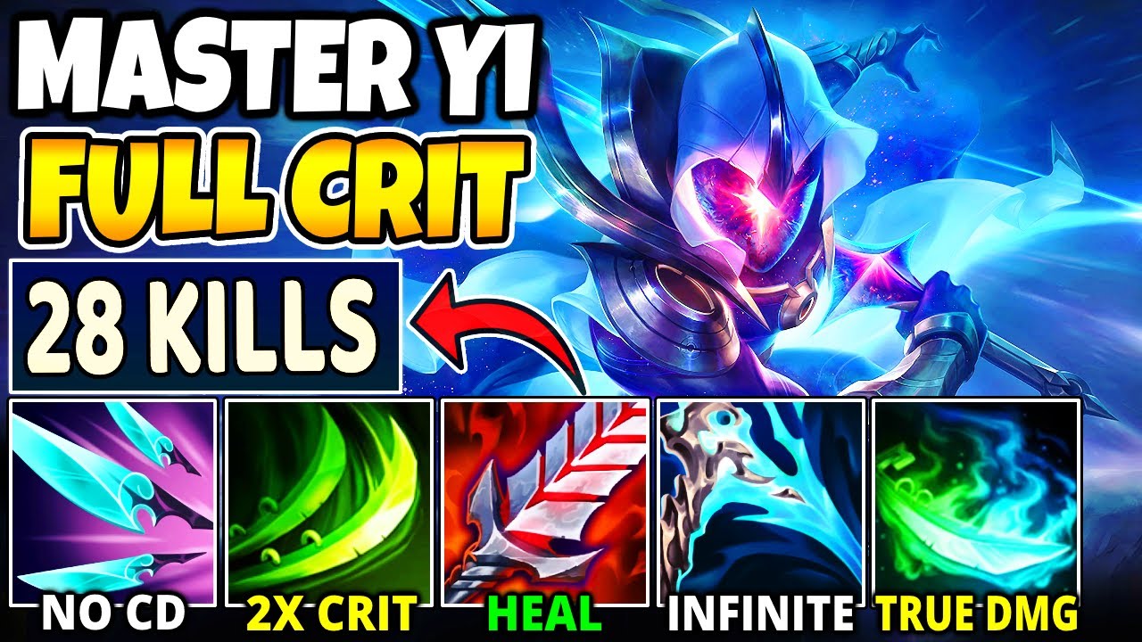 S+ FULL BURST CRIT MASTER YI MID - NEW BUILD (28 KILLS, 78000 DAMAGE) - League of Legends
