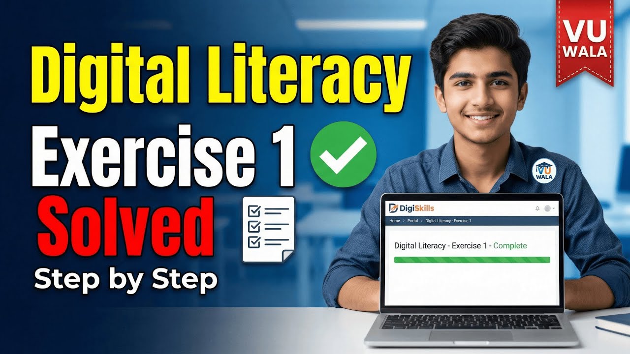 How to Solve DigiSkills Digital Literacy Exercise 1 | Complete Step by Step Solution