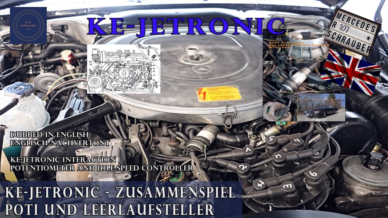 KE-Jetronic Interaction Potentiometer and idle speed controller -  shown on Mercedes R107 560SL DIY