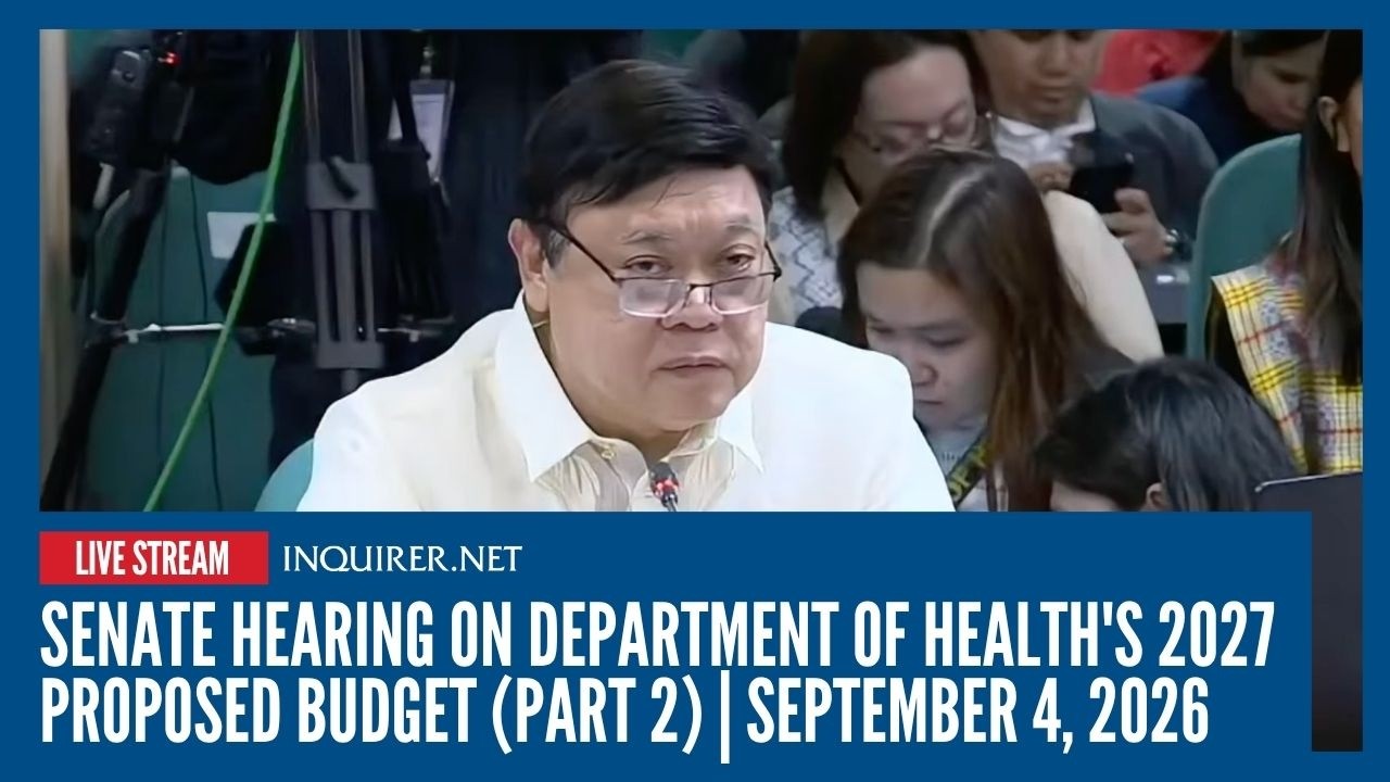 LIVE: Senate hearing on Department of Health's 2027 proposed budget (Part 2) | September 4, 2026