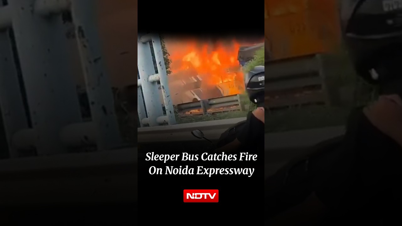 Noida News | Sleeper Bus Catches Fire On Noida-Greater Noida Expressway, All Passengers Rescued