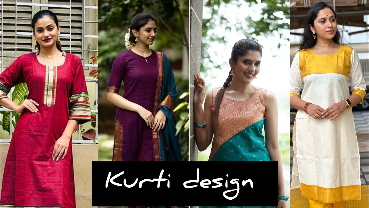 new paithani saree kurti design 2024 women kurti/dress designs #paithanidress #fashiondesign_866