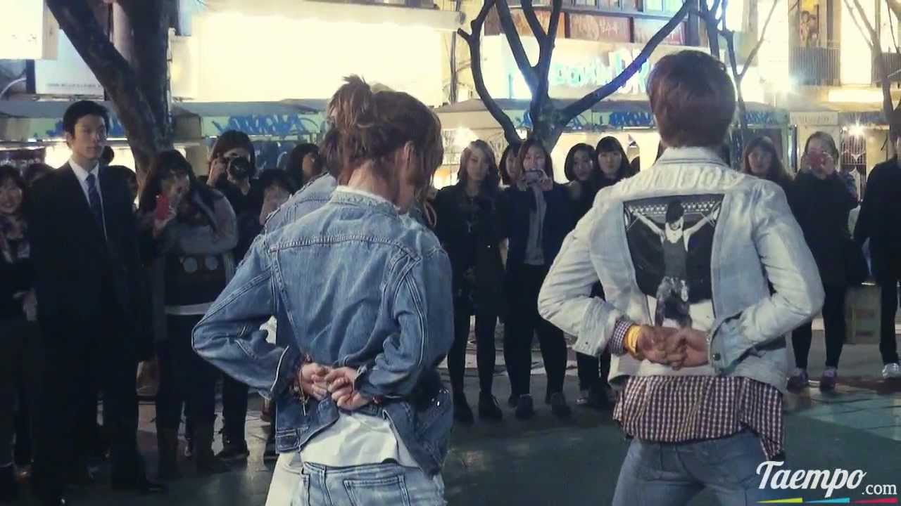 l2O329 SHINee (Taemin focus) dancing to $herlock in the streets of Hongdae fancam@Gu3r!lla l)at3