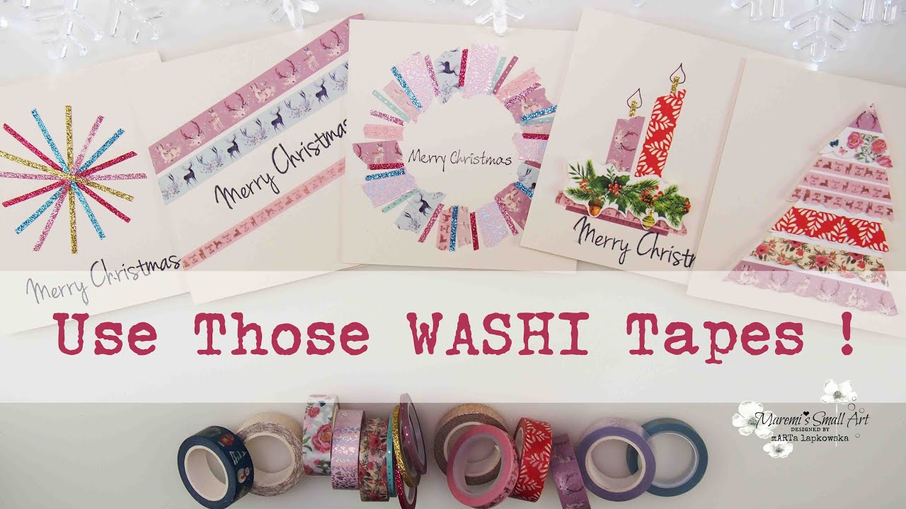 5 NEW! Easiest Washi Tape Christmas Cards ~ ✂️ Maremi's Small Art