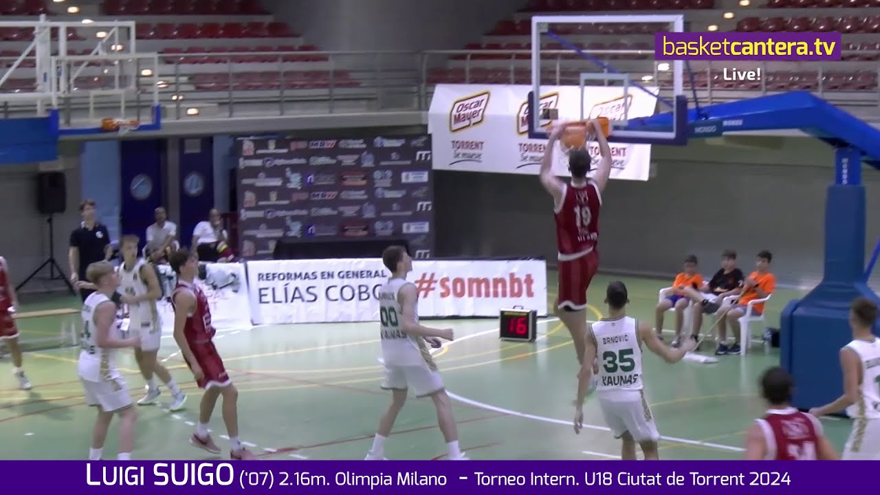 LUIGI SUIGO (Italia '07) 2.16m. Olimpia Milano. Torneo Internacional U18 Ciutat de Torrent 2024
