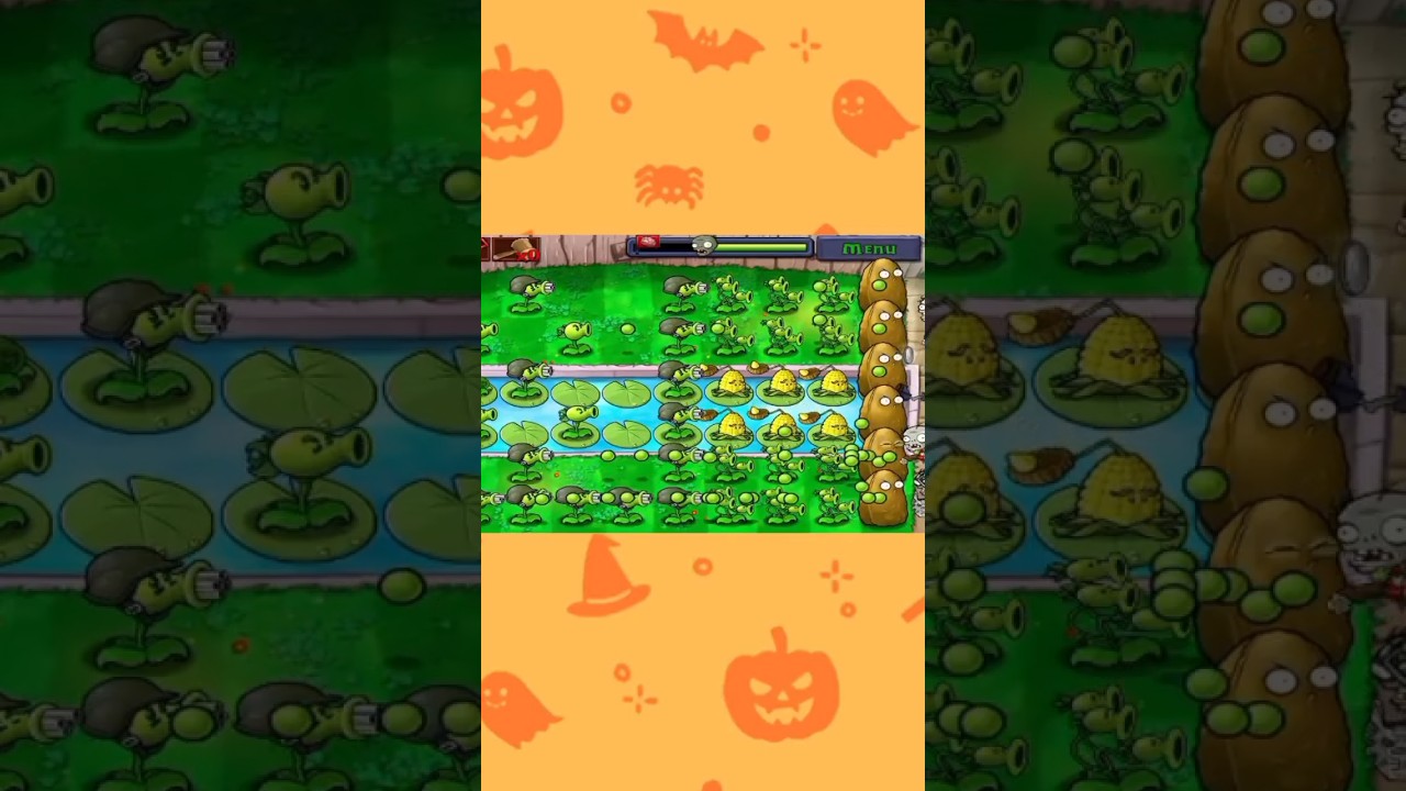 Gatling pea and three peaters vs all zombies army #pvz #gamingpvz #plantsvszombie #plantszombies
