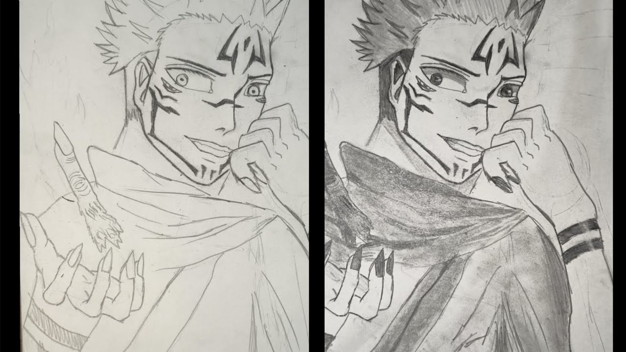 HOW TO DRAW SUKUNA WITH CHEAP MATERIALS