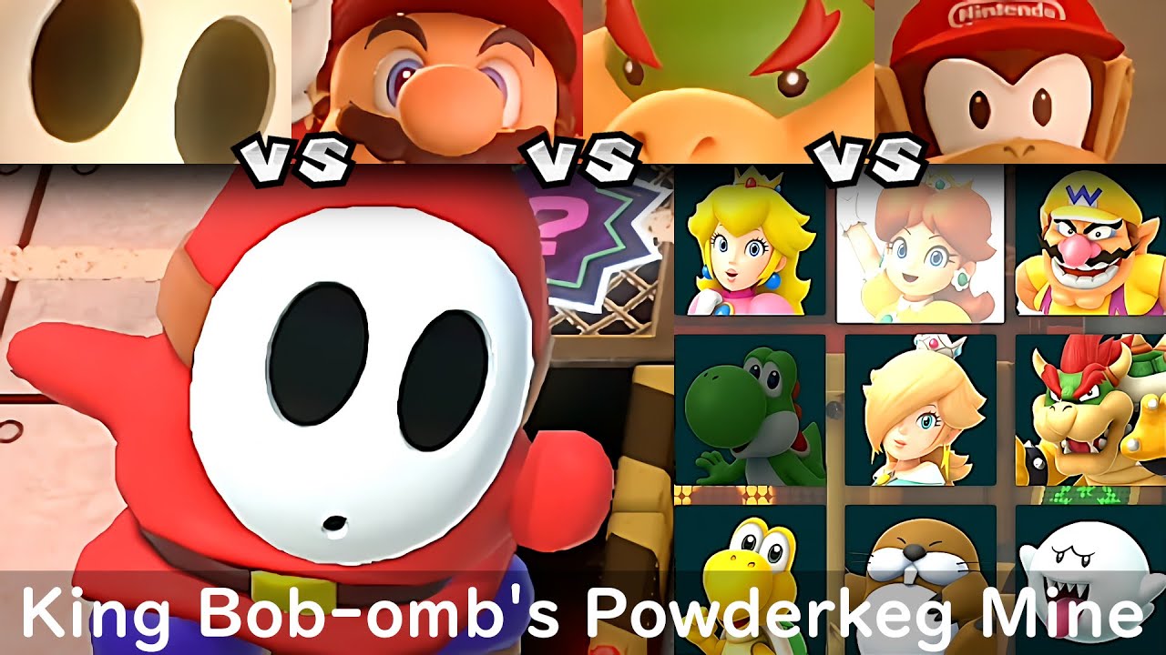 Super Mario Party Shy Guy vs Mario vs Bowser Jr vs Diddy Kong #52