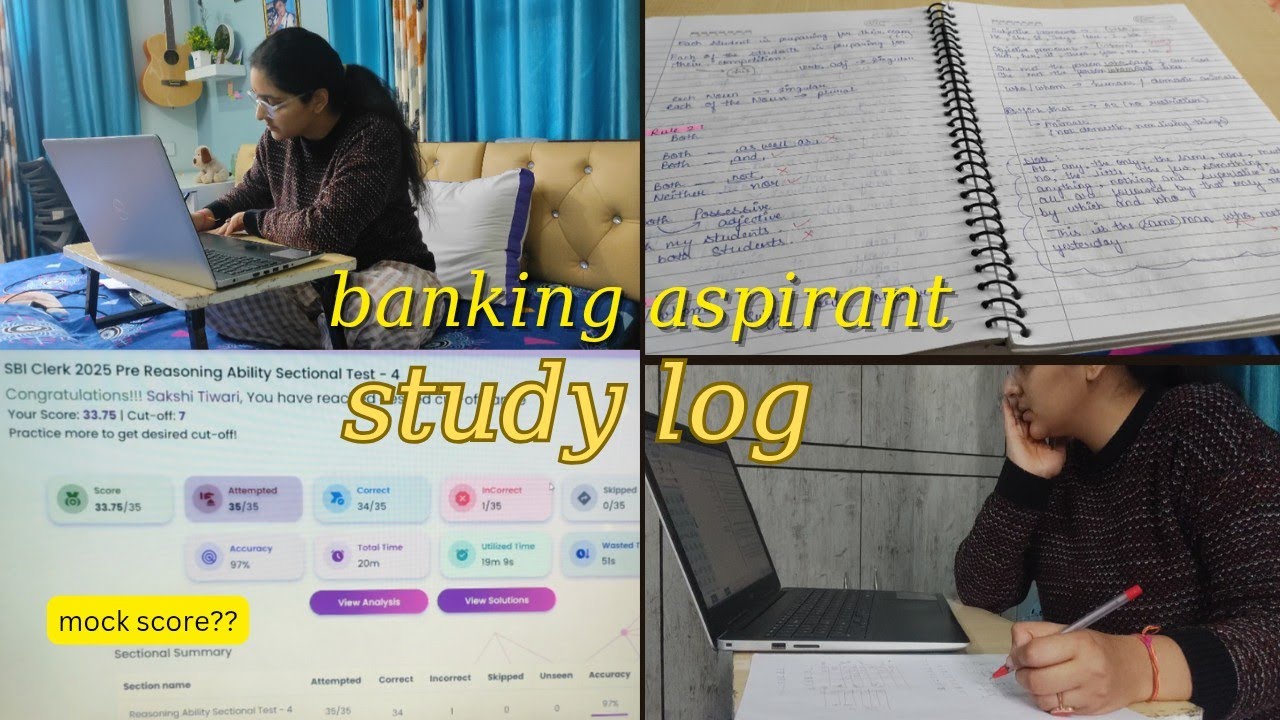 StudyLog✍🏻📚 | Banking aspirant's Day🌝 | Productive Study Session🩷 #banking #motivation #studyvlog