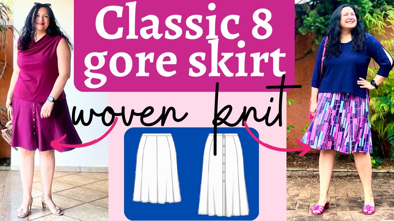 Lovely CLASSIC: 8 gore skirt in WOVEN & KNIT. Florence skirt (Sinclair patterns). Great fit!