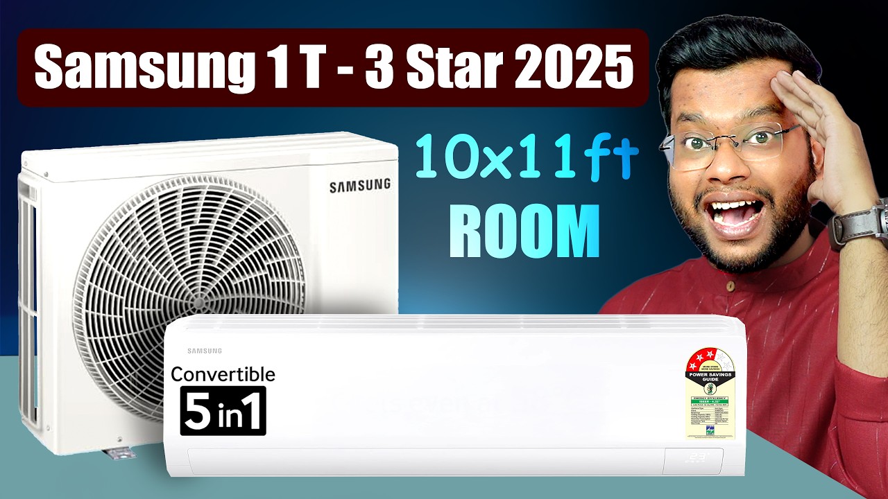 SAMSUNG 1 Ton 3 Star 2025 Model 5 Step Convertible Split Inverter AC AR50F12D0LHNNA | SAMSUNG 1T AC