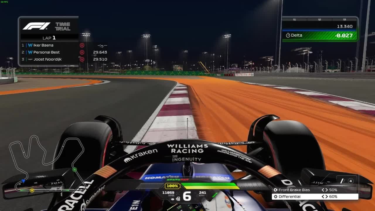 F1 24 Losail Williams Track Guide (Hotlap + Telemetry)
