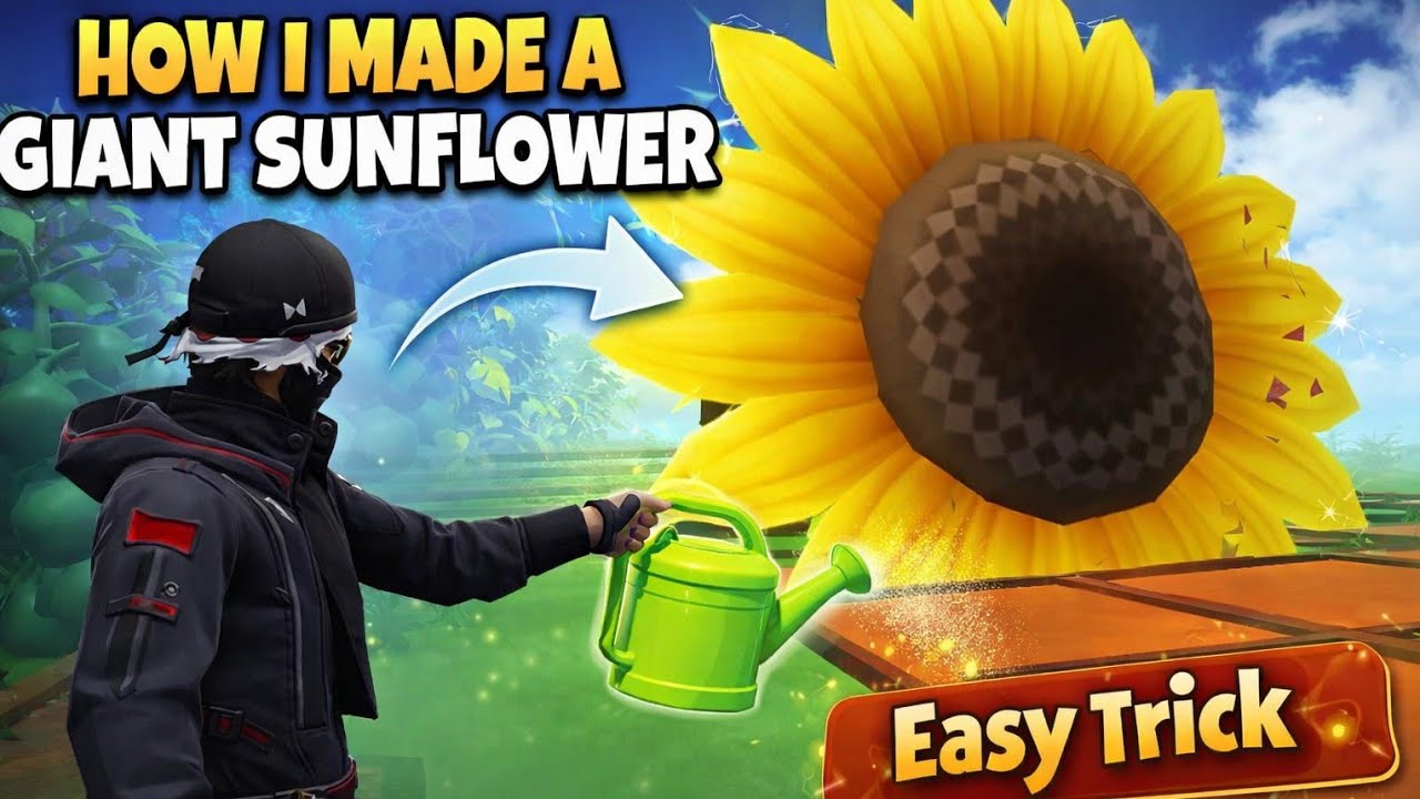 (Part-2) How I Made a GIANT Sunflower in Free Fire 🌻 (Free Trick) Free Garden map 