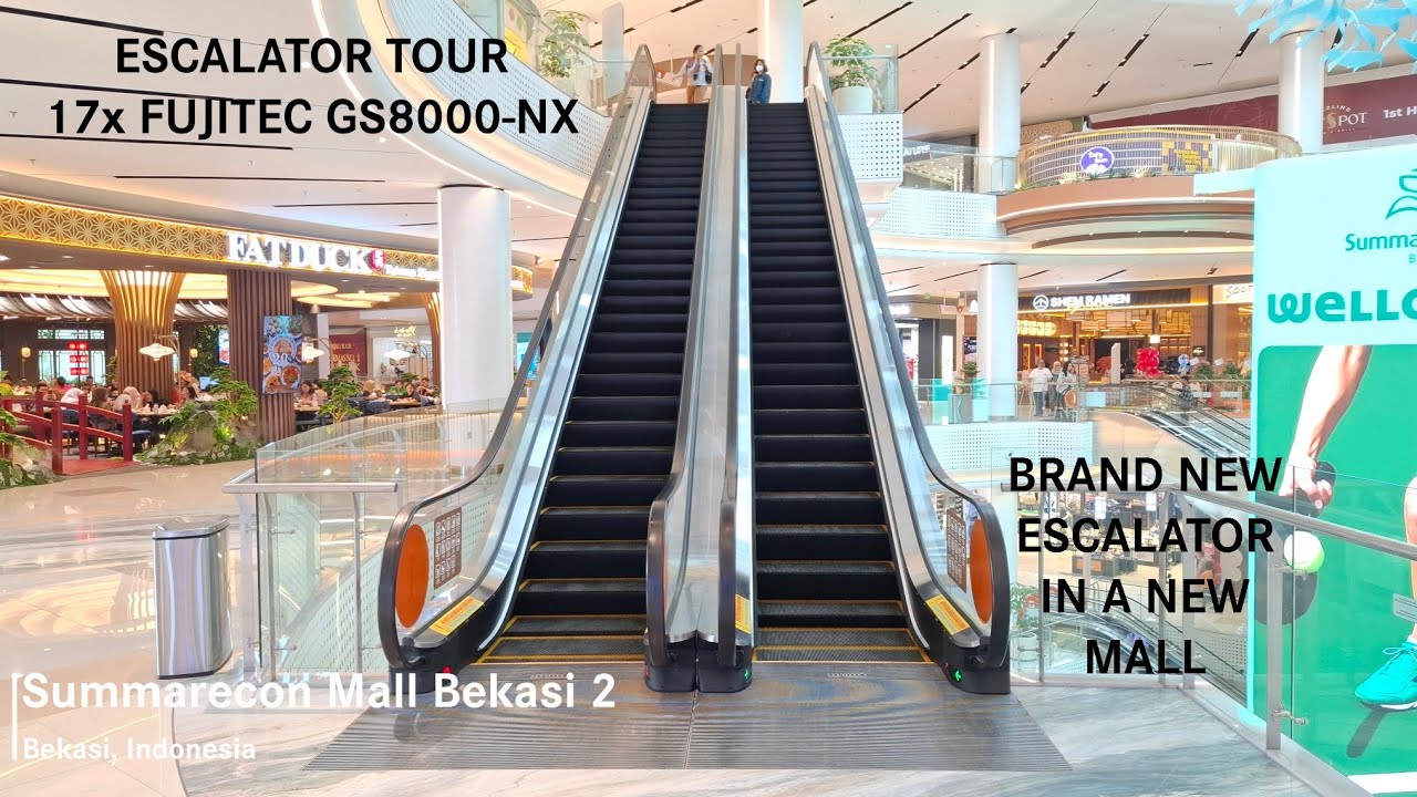 Escalator Tour at Summarecon Mall Bekasi 2, Bekasi : Fujitec GS8000-NX Escalators