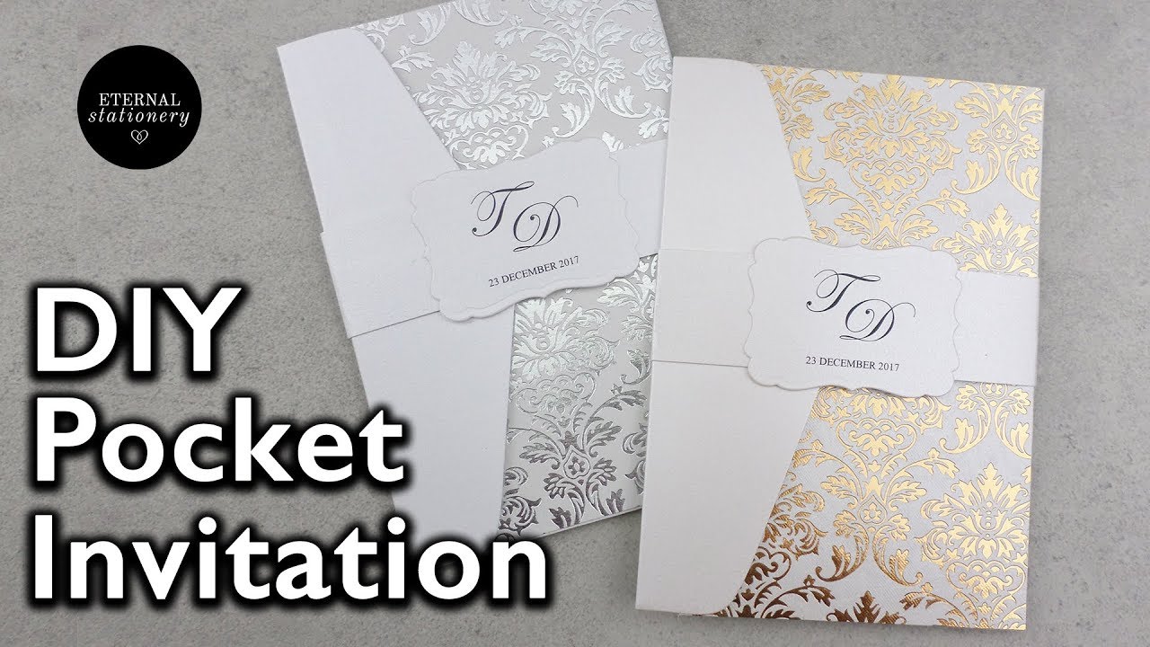 Easy gold foil pocket invitation with pre foiled paper | DIY wedding invitations