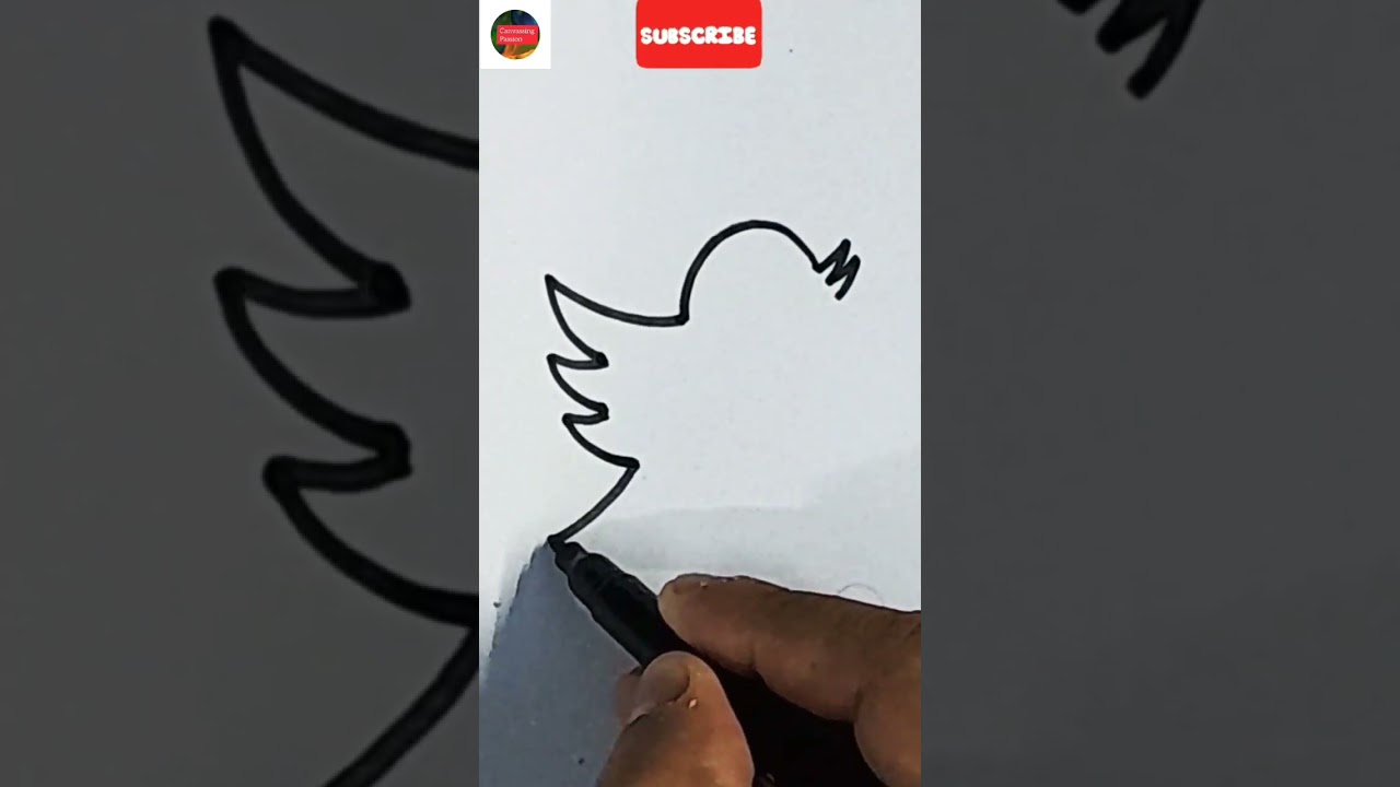 Draw a Twitter logo using these simple steps #shorts #ashortaday Canvassing Passion