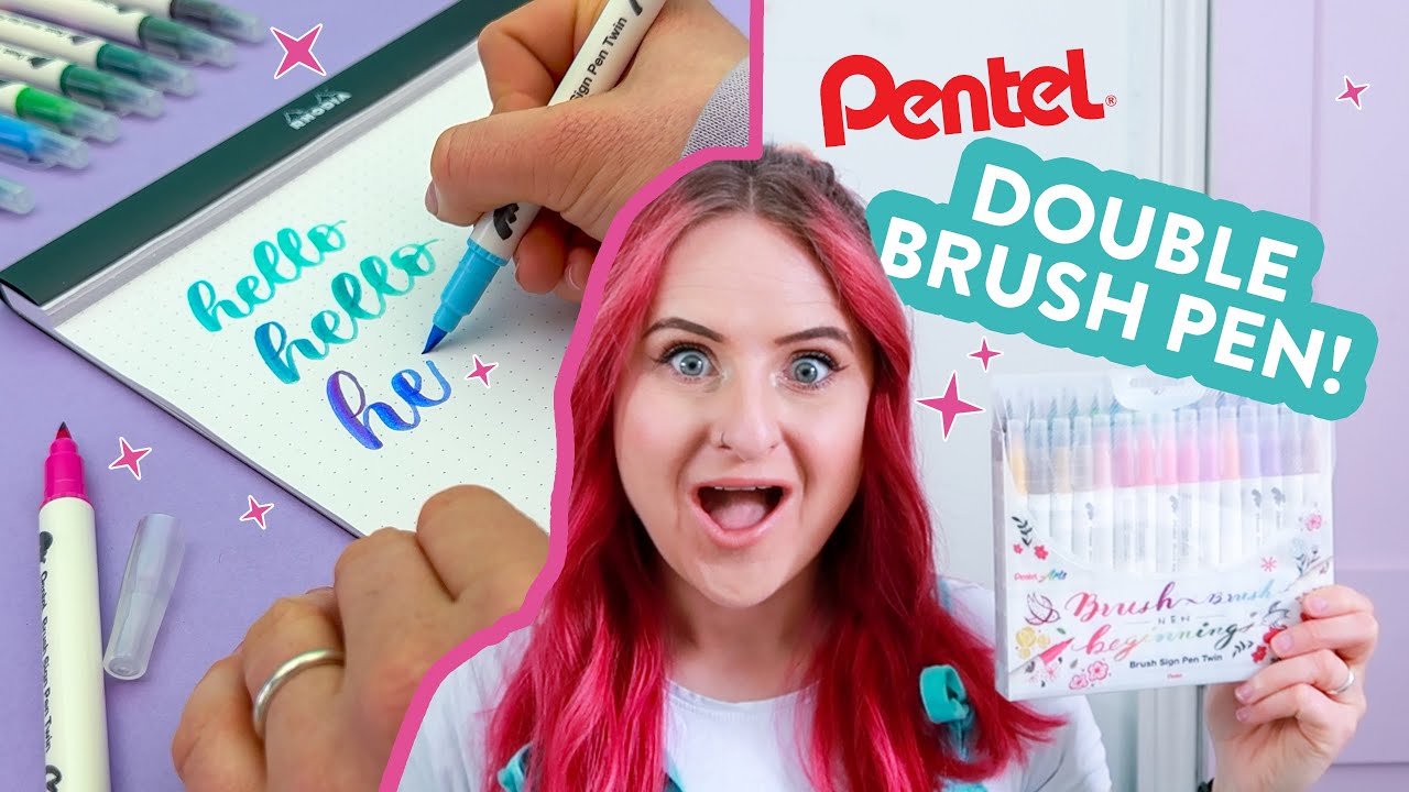 Pentel Brush Sign Pen Twin | Обзор ручки для каллиграфии