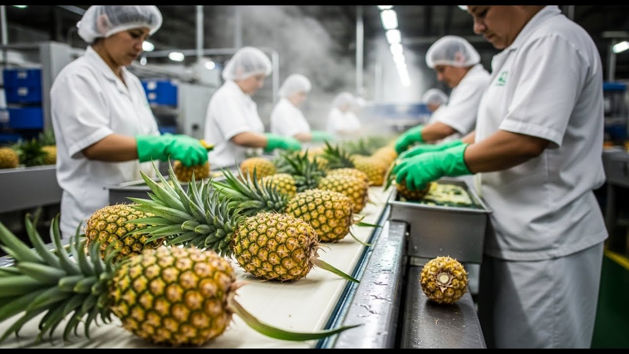 The Amazing Pineapple Factory: From Farm to Can & Beyond! | Industrial Food Production