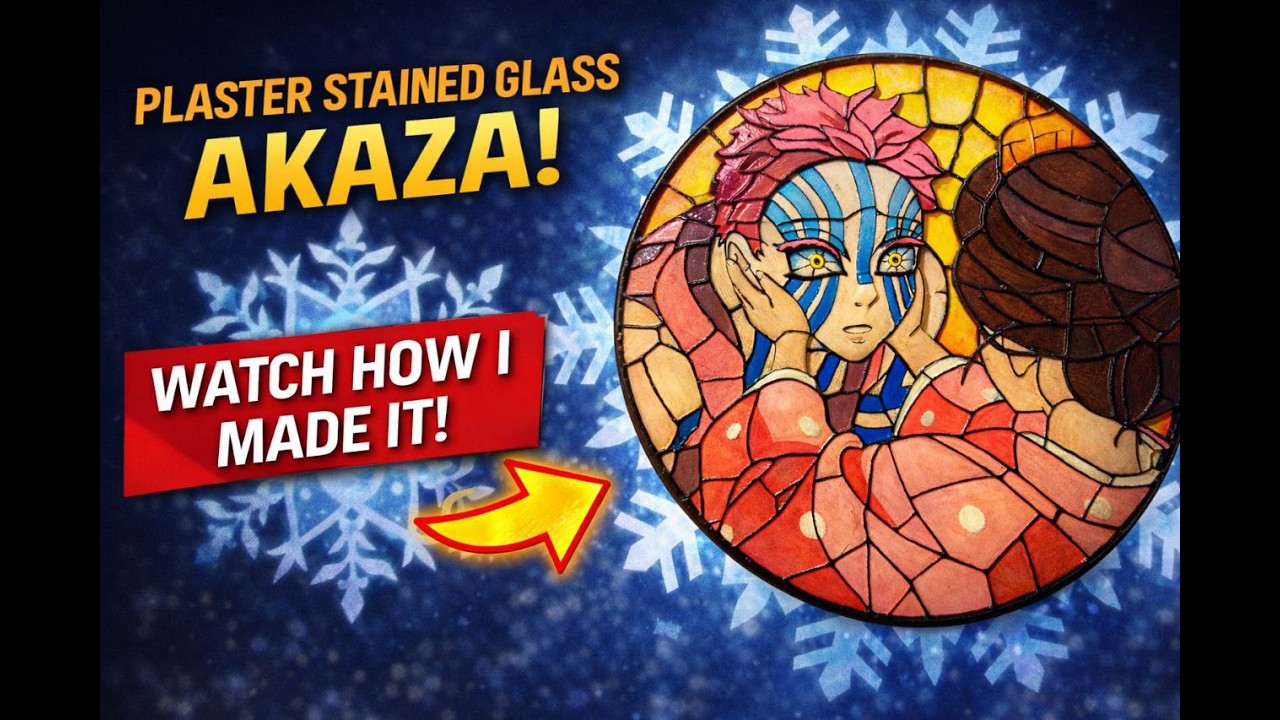 I Made a 3D Stained Glass AKAZA (Using a GELATIN Mold!) 😱 | Demon Slayer