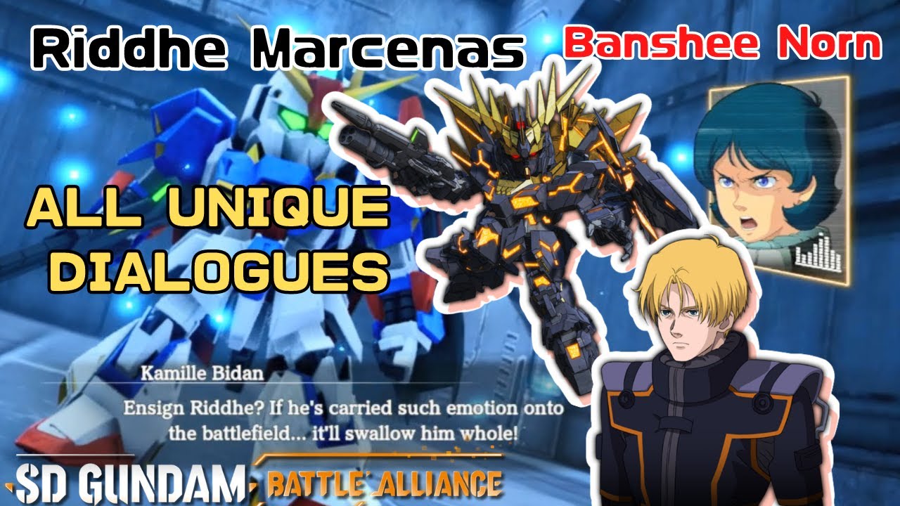 【SDガンダムバトルアライアンス】Riddhe Marcenas (リディ・マーセナス) Banshee Norn バンシィ・ノルン All Unique Interactions