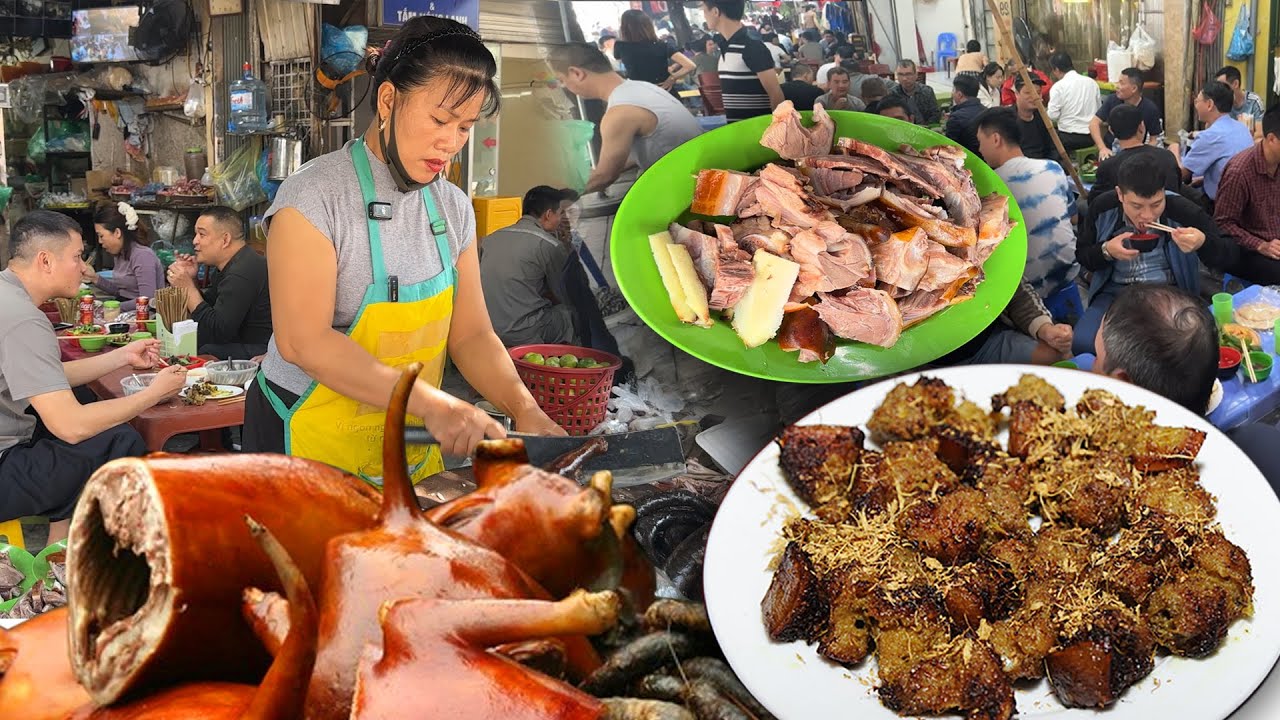 Quán thịt chó Phố cổ ngon rẻ, Chị gái chặt thịt siêu nhanh