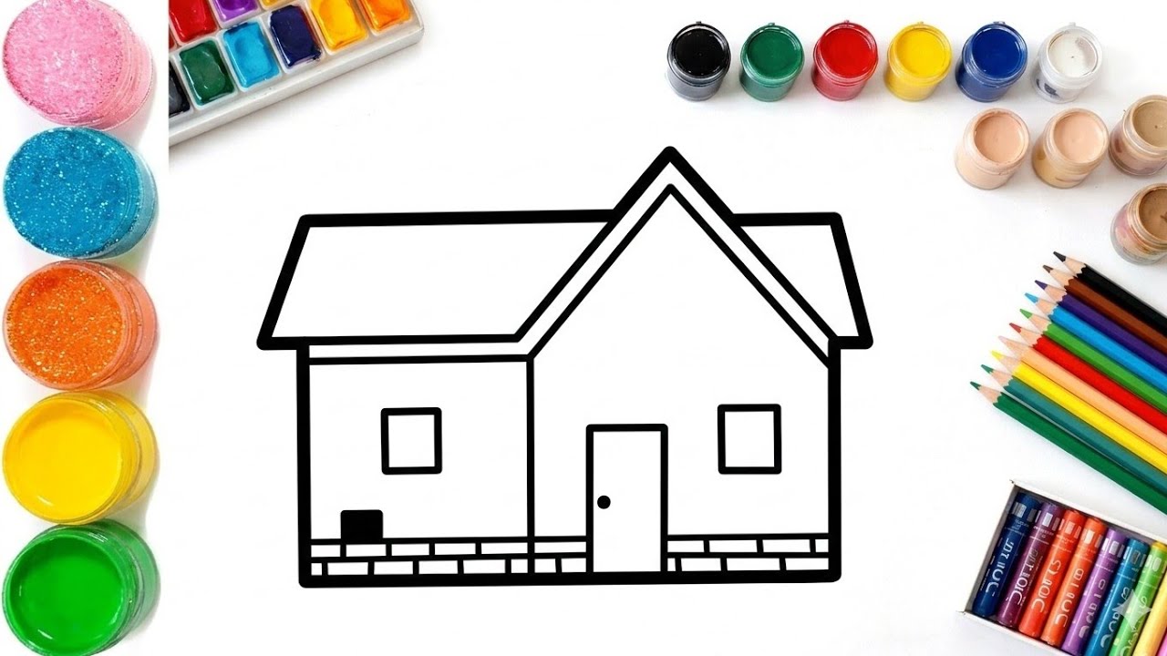 Beautiful House Painting 🎨 | Kids Art and Coloring Fun