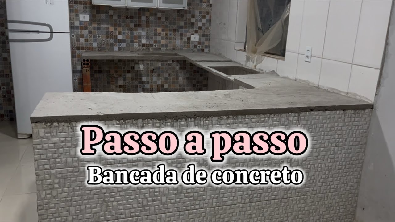 PASSO A PASSO BANCADA DE CONCRETO PARA ACENTAR O PORCELANATO #bancadadeporcelanato #lage