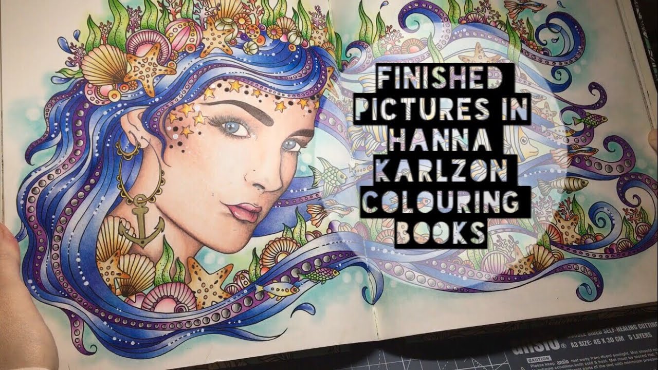 My completed pages from Hanna Karlzon's Colouring Books
