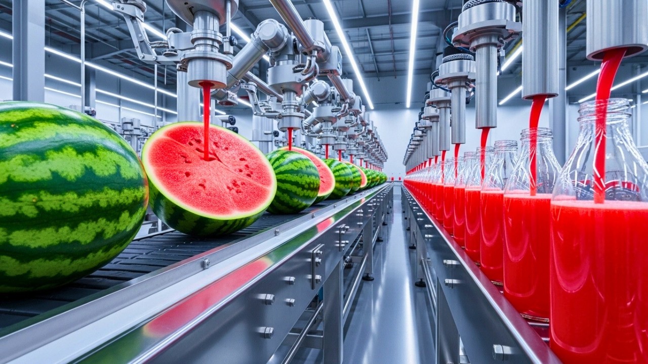 Inside a Modern Watermelon Juice Factory | From Fresh Fruit to Luxury Juice (Full Process)
