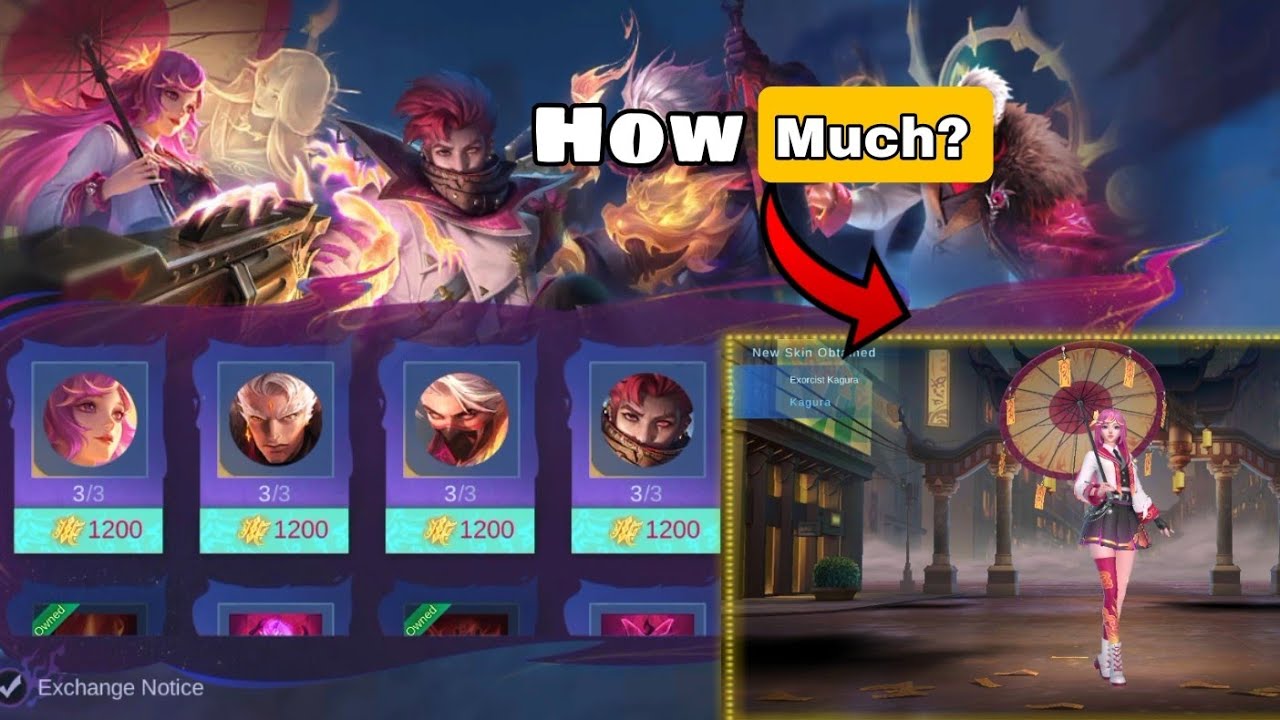 HOW MUCH FOR KAGURA EXORCIST SKIN?| SPENDING ON THE EXORCISTS EVENT.🌷🌸| Cherry Mlbb🍒