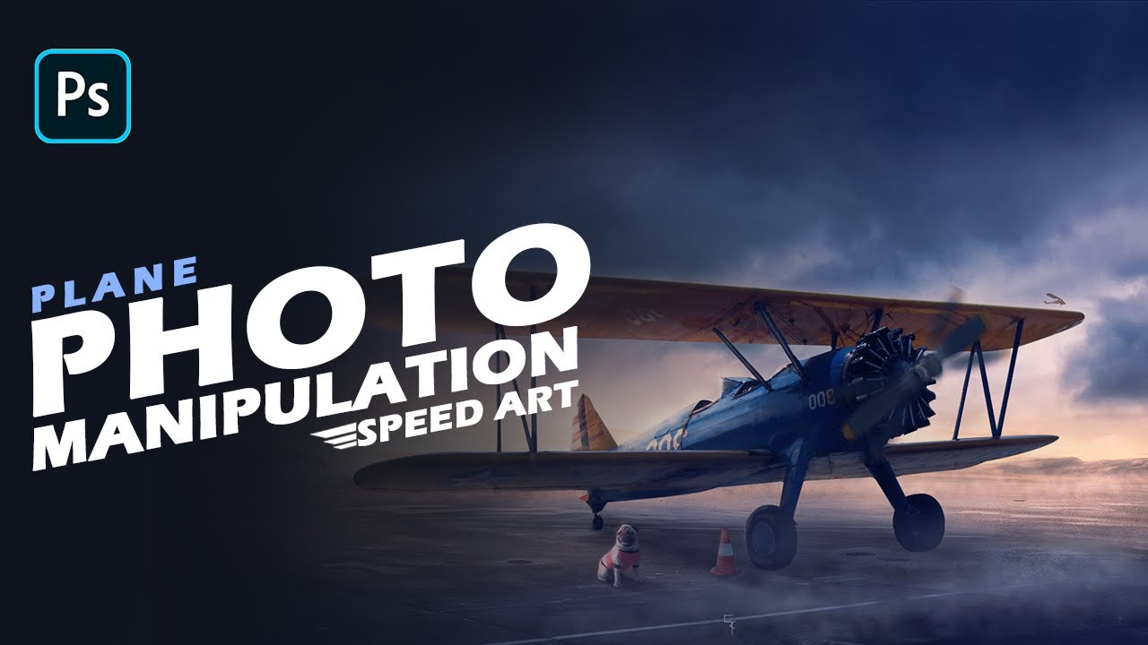 Creating a plane scene with photoshop / photomanipulation timelapse