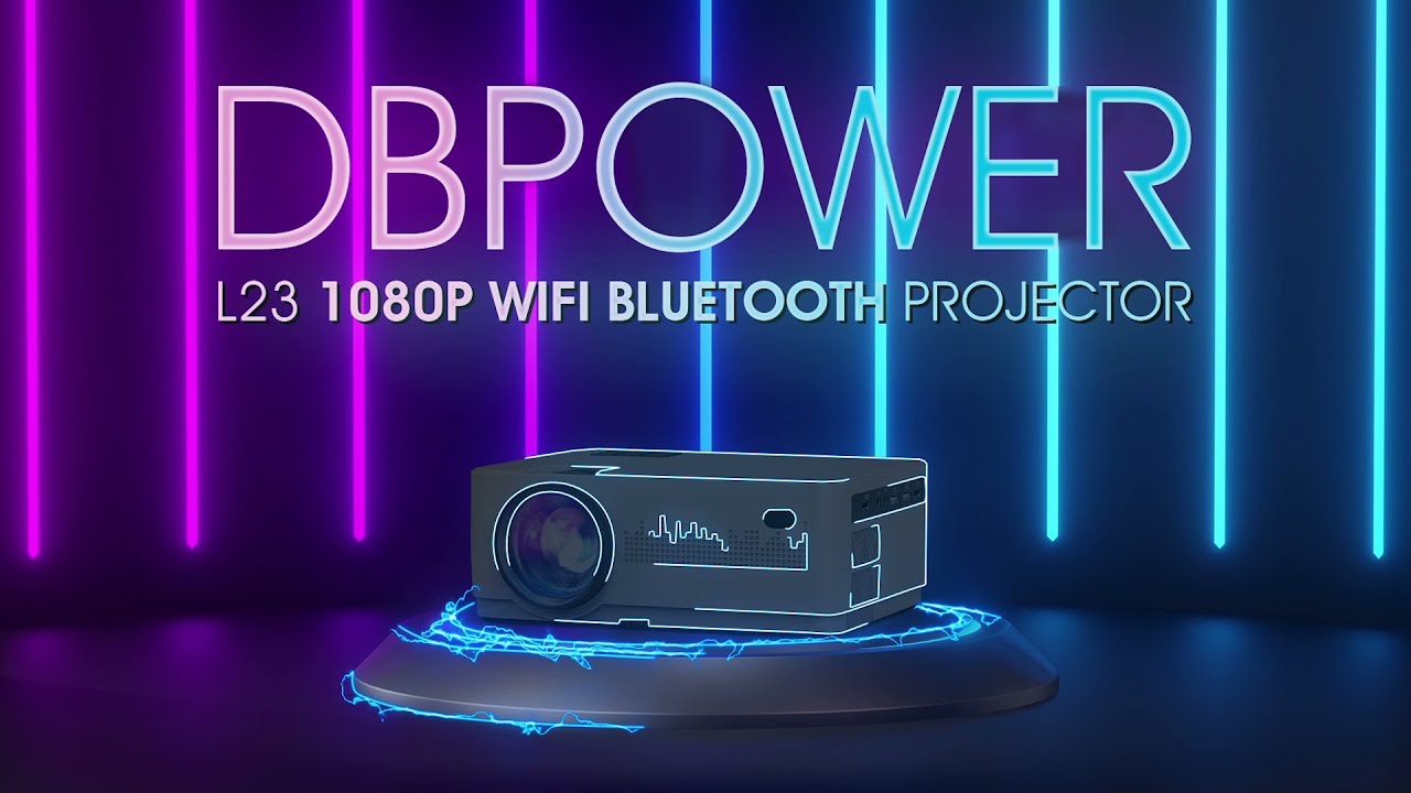 DBPOWER L23 9000L HD Native 1080P Projector, Zoom & Sleep Timer (Extra Bag Included)