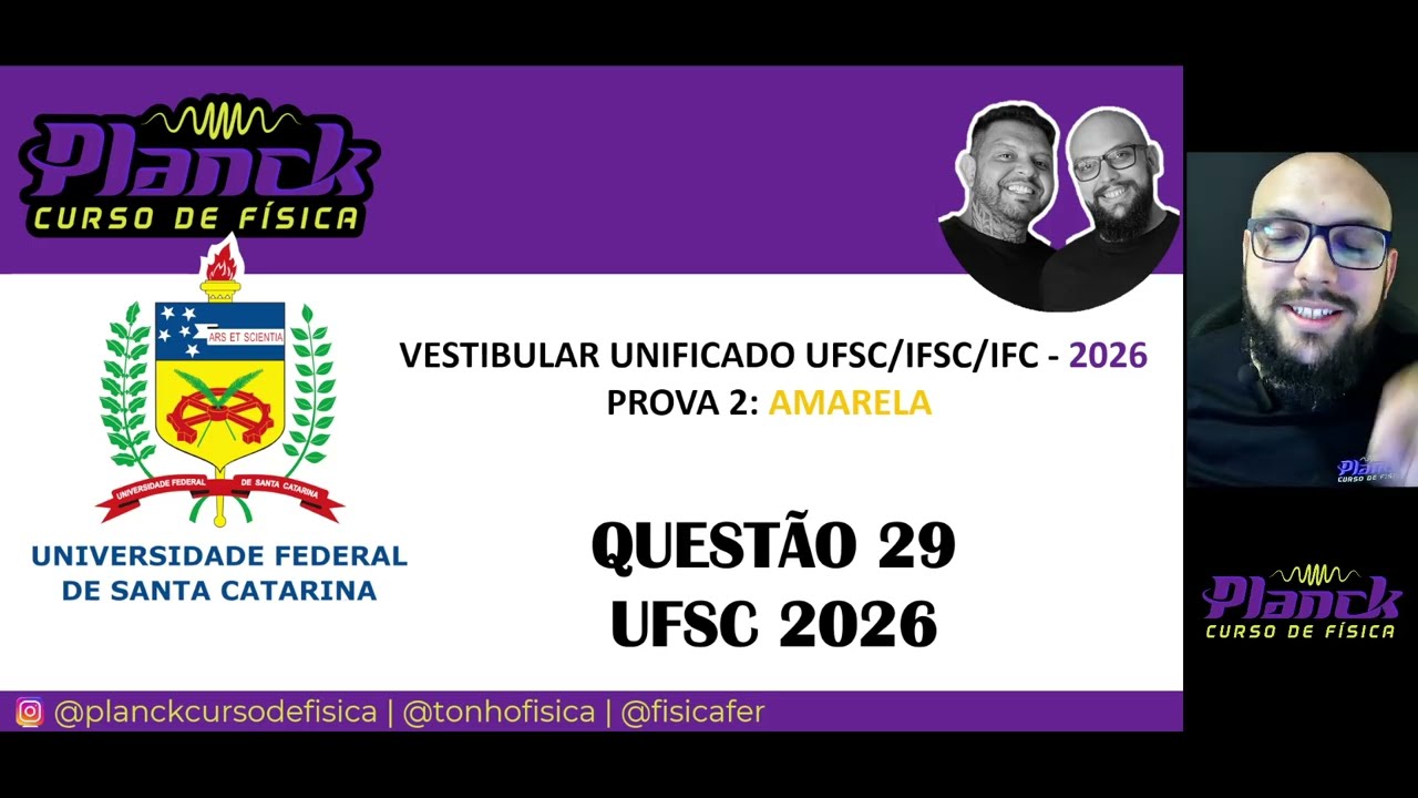 RESOLUÇÃO UFSC 2026 (PROVA AMARELA) - Questão 29