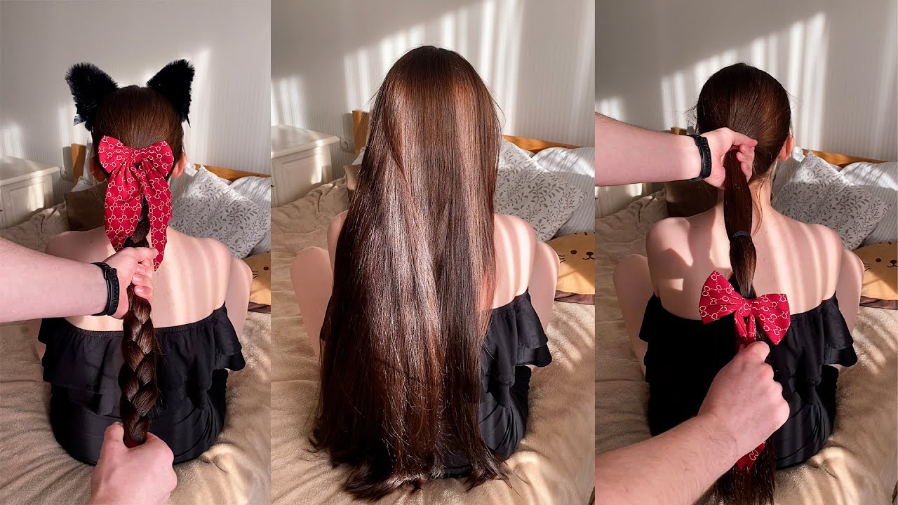 Unbraiding and Brushing Long Hair