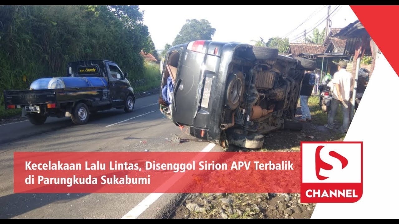 Kecelakaan Lalu Lintas, Disenggol Sirion APV Terbalik di Parungkuda Sukabumi