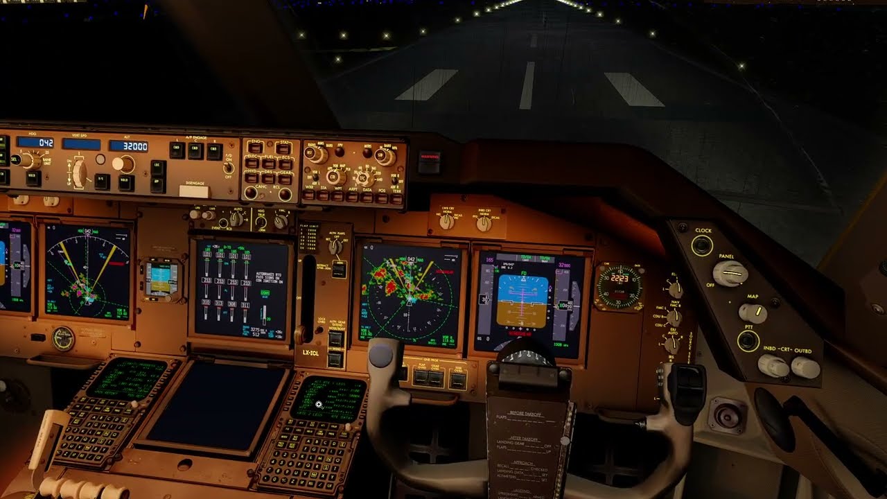 Cargolux Boeing 747-400F Windshear Departure with Full Power Climbout from Penang Island - Prepar3D
