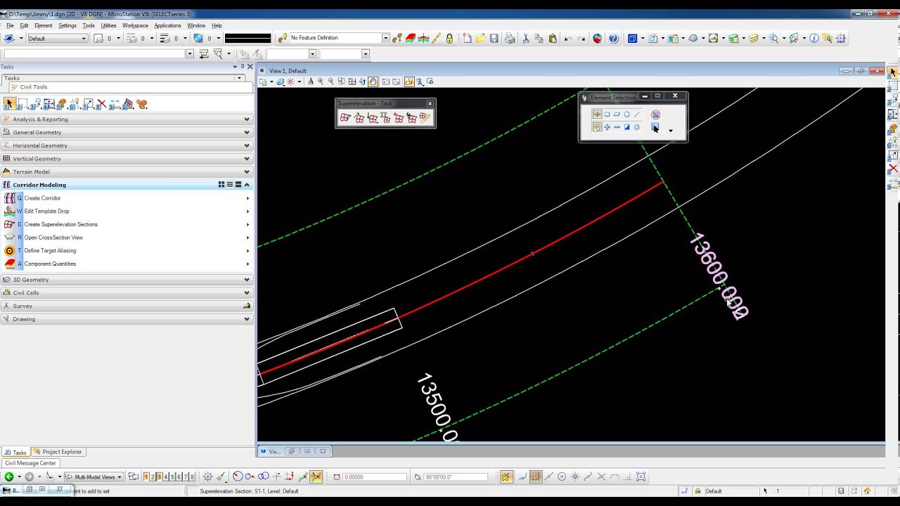 Import Superelevation in InRoads Ss3