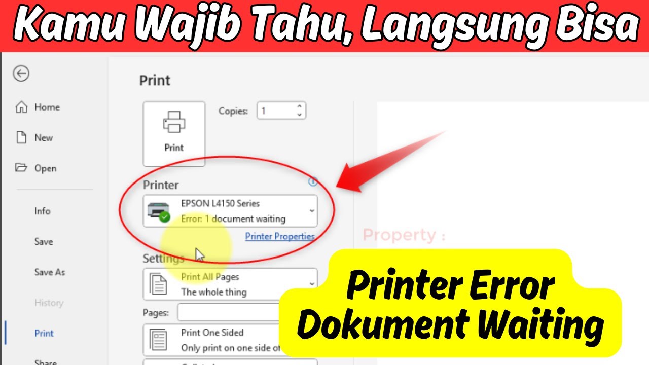 Solusi Printer error document waiting
